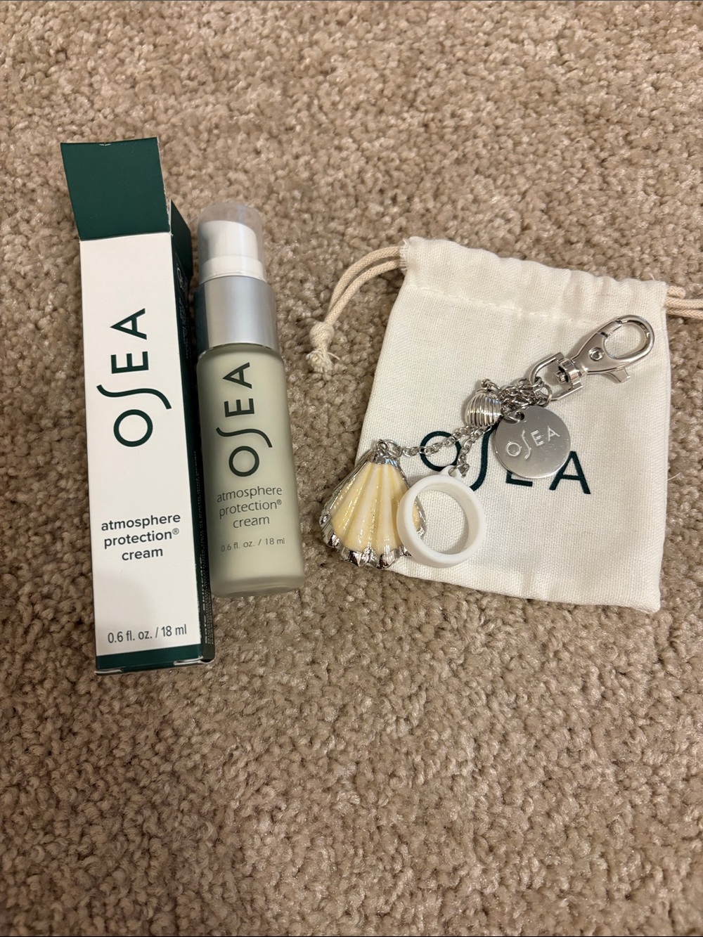 Osea atmosphere protection cream and keychain